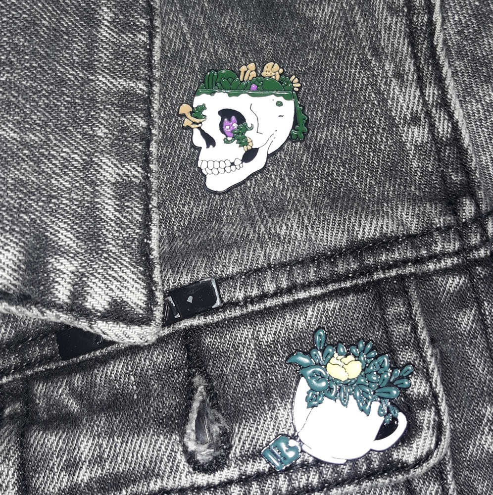 SOLD! DEATH BY COFFEE! Caffine lovers custom vintage acid washed denim jacket!!! - Picture 3 of 11